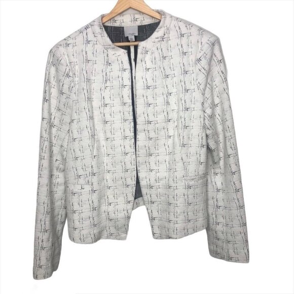 Halogen Textured Cream Blazer Size Large Business Casual Classic - Picture 1 of 8